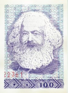 Ryts Monet, Das Kapital (Il capitale), Marx, 2018, Penne a sfera colorate su carta, 21x30cm