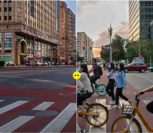 exibart.artworld: il giro del mondo dell’arte in sei notizie Un incrocio stradale a Pechino. Com'era a Marzo, com'è oggi. La notizia del mondo dell'arte dal Guardian è interattiva (Fonte: Guardian - Screenshot)