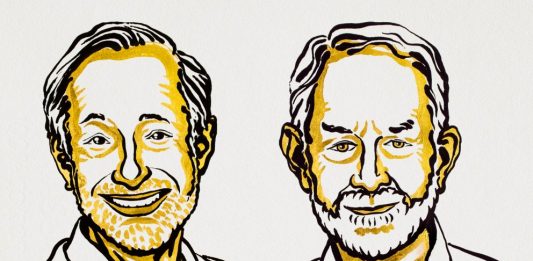 Wilson e Milgrom: le aste vincono il Premio Nobel Robert Wilson e Paul Milgrom, vincitori del Premio Nobel per l'Economia. © Nobel Media. Ill. Niklas Elmehed