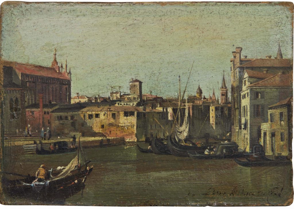 Canaletto, Il Canal Grande da San Gregorio verso la Carità. Pandolfini