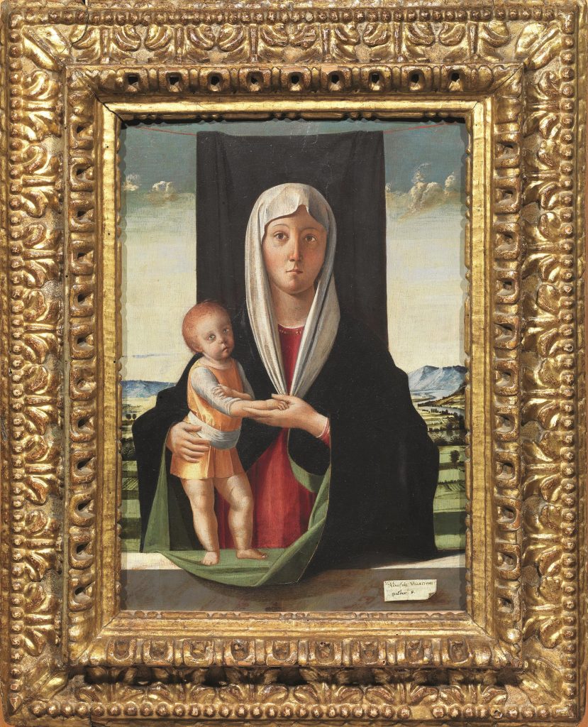 Alvise Vivarini, Madonna che regge il Bambino sul davanzale. Pandolfini Casa d'Aste