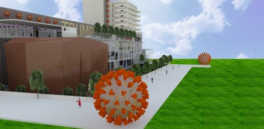 exibart.artworld: il giro del mondo dell’arte in sei notizie Una visita alla Trump Lie-Brary? Questo e molto altro tra le notizie dal mondo dell'arte della settimana. Qui l'esterno, con le sculture a tema Covid (Fonte: Hyperallergic).