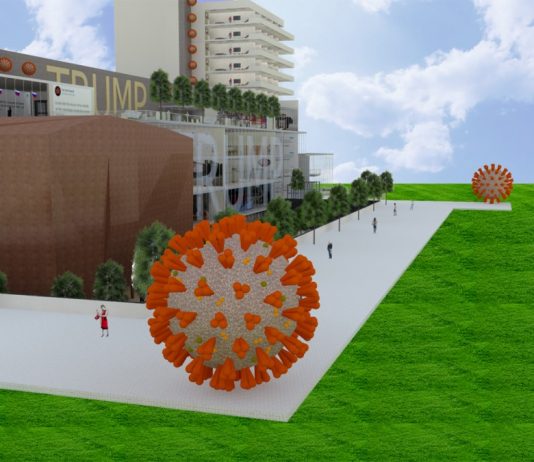 exibart.artworld: il giro del mondo dell’arte in sei notizie Una visita alla Trump Lie-Brary? Questo e molto altro tra le notizie dal mondo dell'arte della settimana. Qui l'esterno, con le sculture a tema Covid (Fonte: Hyperallergic).