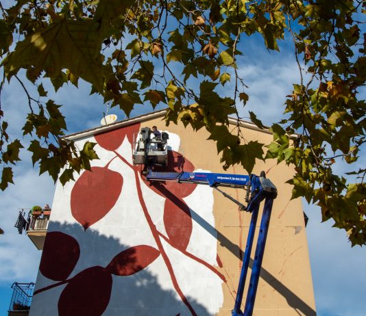 Tellas ritrae la natura a Villa Gordiani: EP ART 2020 si diffonde a Roma Est Il murales di Tellas a Roma