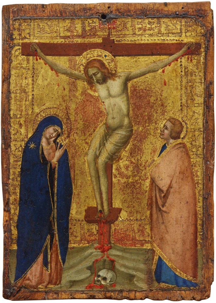 Roberto d'Oderisio, Crocifissione con la Vergine e San Giovanni Evangelista. Stima: $ 400.000 - 600.000. Sotheby's