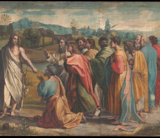 I cartoni di Raffaello in digitale, sul sito del Victoria & Albert Museum Consegna delle chiavi, Raffaello, 1515-1516. Photo: © Victoria and Albert Museum, London. Courtesy Royal Collection Trust / Her Majesty Queen Elizabeth II, 2021
