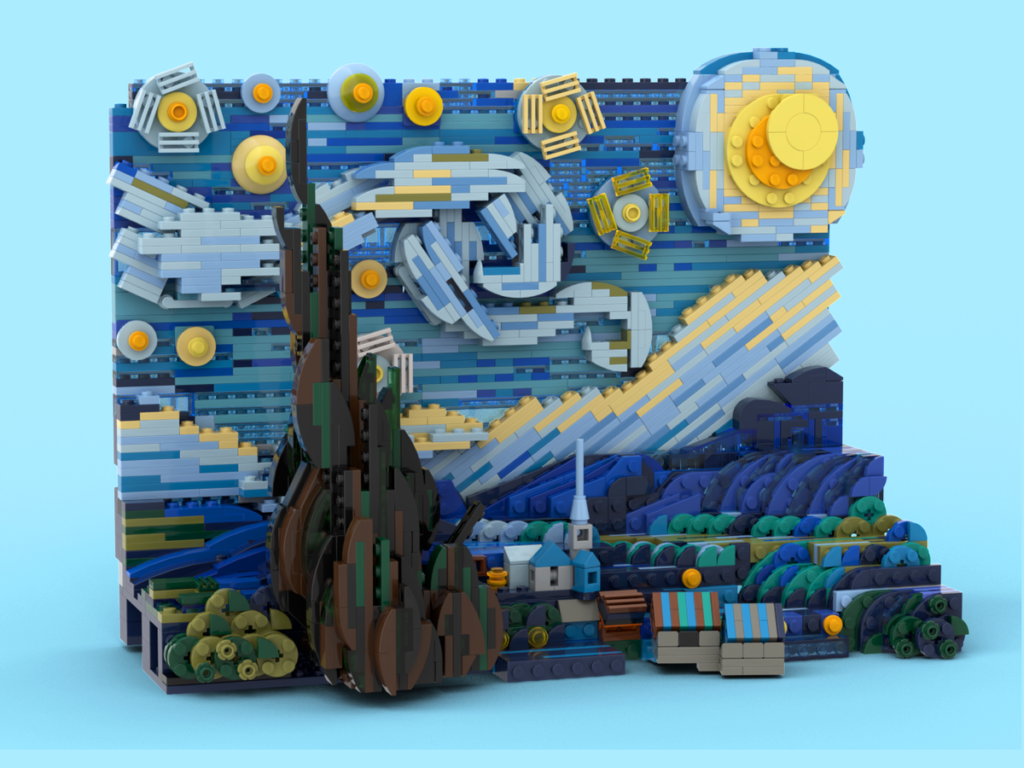 "The Starry night" (la Notte stellata) di Vincent Van Gogh, LEGO.