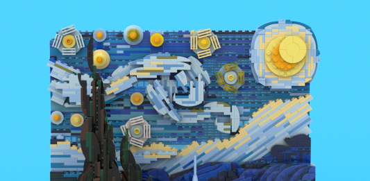 La Notte Stellata di Vincent Van Gogh, da costruire in mattoncini LEGO van gogh starry night LEGO