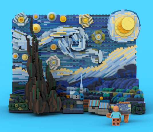 La Notte Stellata di Vincent Van Gogh, da costruire in mattoncini LEGO van gogh starry night LEGO