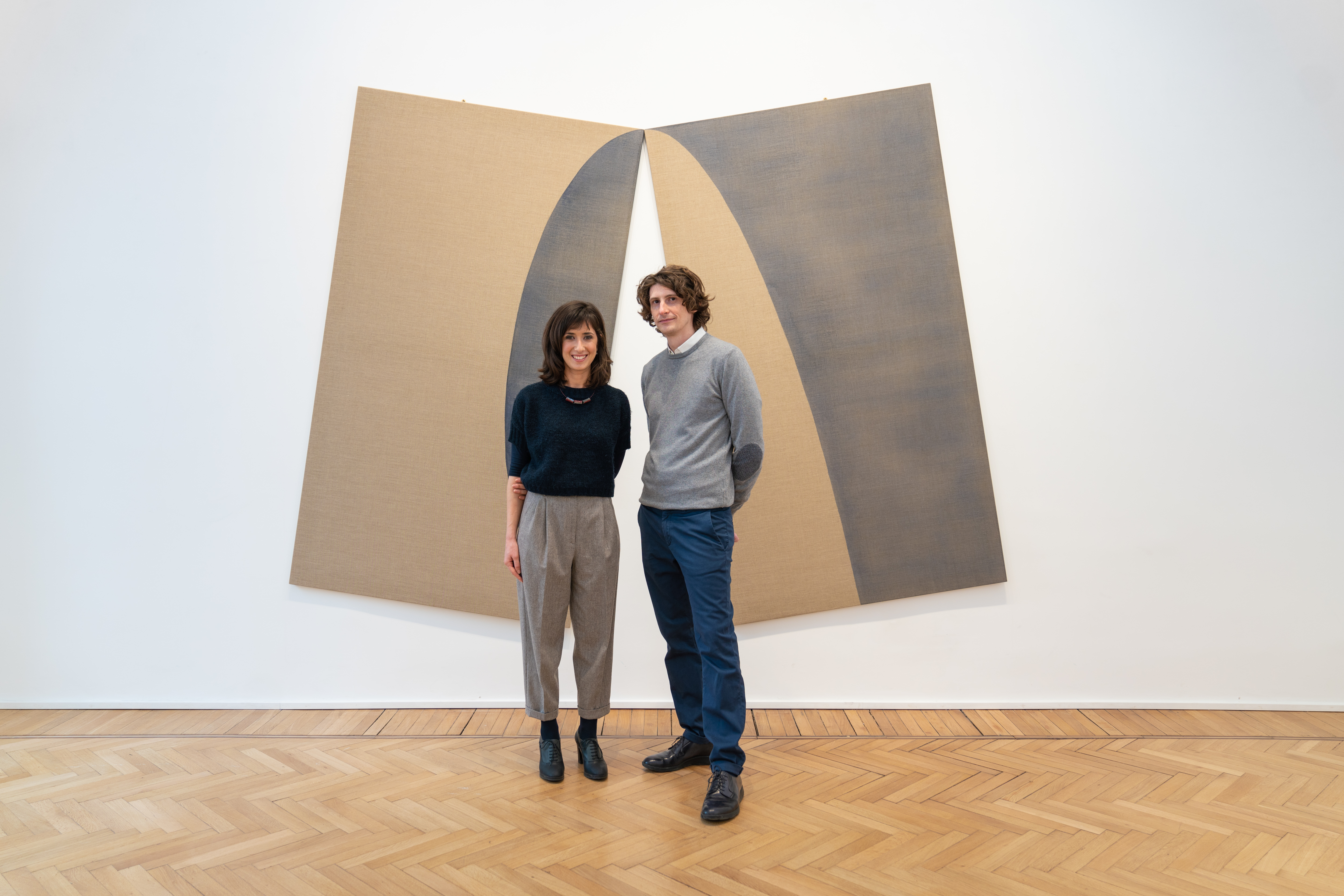 Gli artisti Valentina Ornaghi e Claudio Prestinari alla mostra Toccante, Galleria Continua di Roma. (Courtesy Galleria 