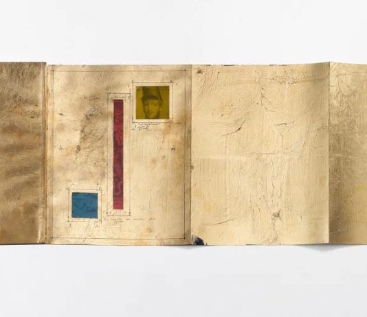 49 artisti per la cover dell’ultimo numero di Vogue Italia Fabrizio Cotognini (aperto) The shadow of the soul, 2020 foglia oro, inchiostro, mylar e incisione originale (1800) su copertina Courtesy l’artista e Prometeo Gallery di Ida Pisani, Milano