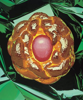Jeff Koons, Bread with Egg, 1995-1997 olio su tela; cm 325,1 x 274,3 Noirmontartproduction, Paris. © Jeff Koons Serie Celebration – Sala 3