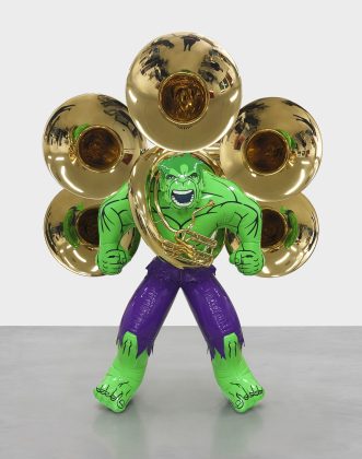 Jeff Koons, Hulk (Tubas), 2004-2018 bronzo policromato e ottone; cm 247 x 210 x 122,2 Prova d’artista di un’edizione di 3 più 1 PA Collezione dell’artista. © Jeff Koons Serie Hulk Elvis – Sala 5