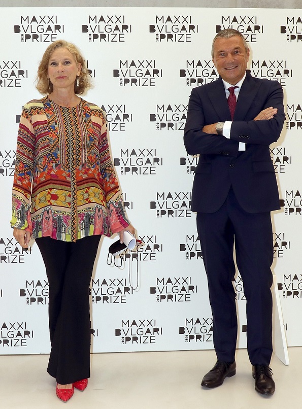 Giovanna Melandri, Presidente Fondazione MAXXI e Jean-Christophe Babin, CEO di Bulgari foto Getty