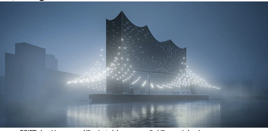 L’installazione di droni per la Elbphilharmonie di Amburgo