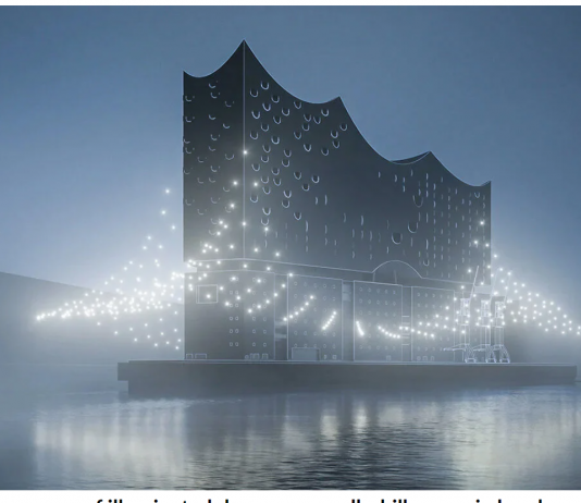 L’installazione di droni per la Elbphilharmonie di Amburgo
