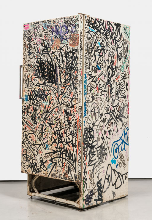 Jean-Michel Basquiat collaboration with Keith Haring, FUTURA, et al., Untitled (Fun Fridge), 1981-1985