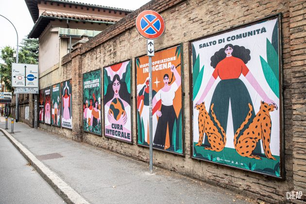 Ecofemminismo o barbarie, alcuni dei poster realizzati da Camila Rosa per CHEAP, affissi a Bologna fino al 23 agosto.