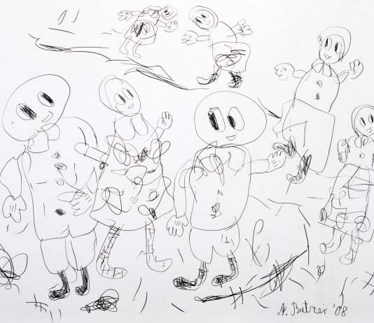 Un dialogo tra disegno e poesia, in bianco e nero: André Butzer da Giò Marconi