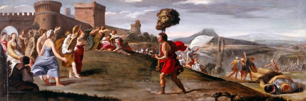 Giovanni Lanfranco, Il trionfo di David, 1628-1630, olio su tavola, 54,6×165,2 cm. Collezione BPER Banca