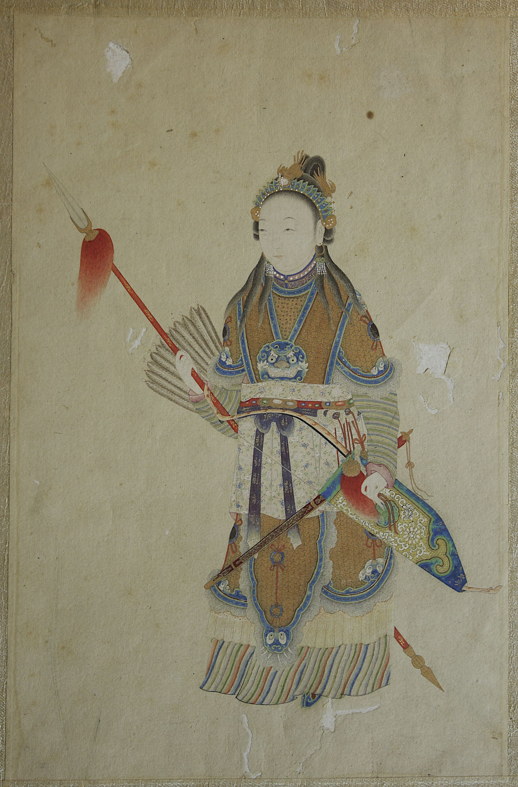 Pittura raffigurante l'eroina leggendaria Mu Guyin Epoca Qing (1644-1911) Inchiostro e colori su carta Courtesy Settore Musei Civici Bologna | Musei Civici d’Arte Antica