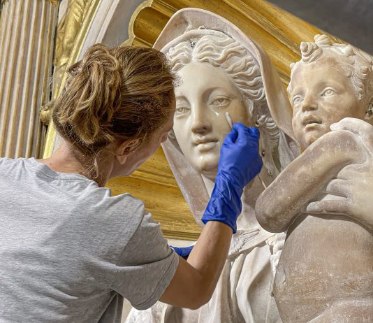 Roma, la Madonna del Parto restaurata grazie ai microorganismi Roma madonna parto restauro