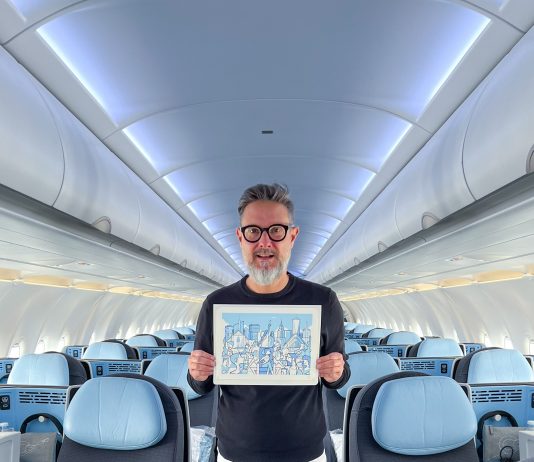 La tratta Milano-New York de La Compagnie compie un anno e festeggia con l’opera di un illustratore