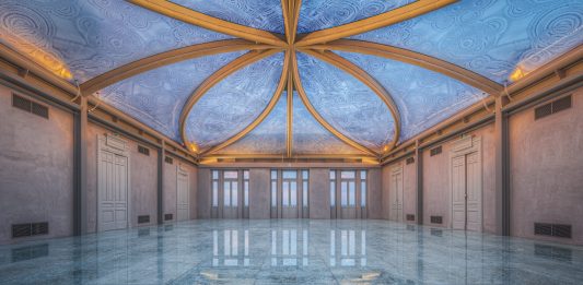 In equilibrio nella Sala Cielo: l’opera di Alfredo Pirri al Teatro Kursaal di Bari Sala cielo, Alfredo Pirri, Teatro Kursaal Santalucia di Bari. Ph. Ruggiero Di Benedetto