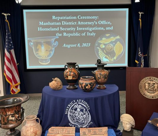 266 reperti archeologici di grande valore tornano in Italia dagli Stati Uniti