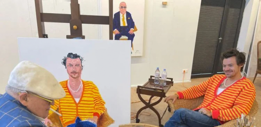 David Hockney, ti presento Harry Styles: il nuovo ritratto in mostra a Londra