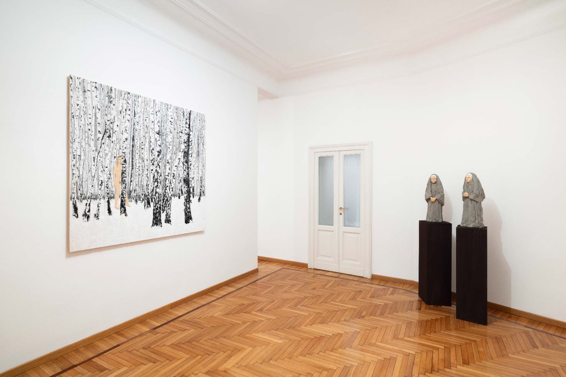Stephan Balkenhol, veduta della mostra, Courtesy Monica De Cardenas Milano, Ph credits Andrea Rossetti