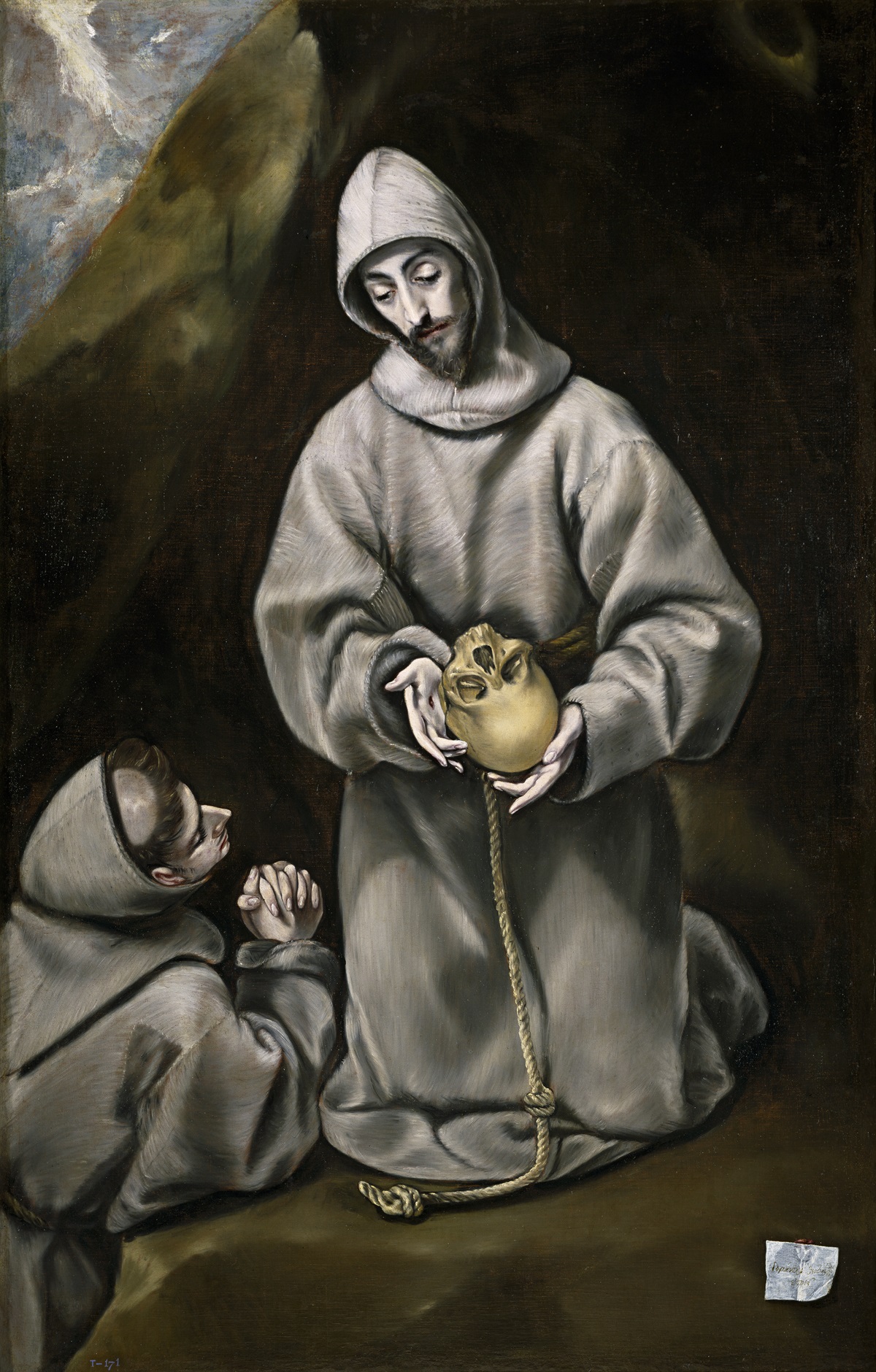 El Greco San Francesco d'Assisi e frate Leone meditano sulla morte 1600-1614 Ca. Oil on canvas, 160,5 x 103 cm Museo Nacional del Prado, Madrid © Photographic Archive. Museo Nacional del Prado. Madrid.