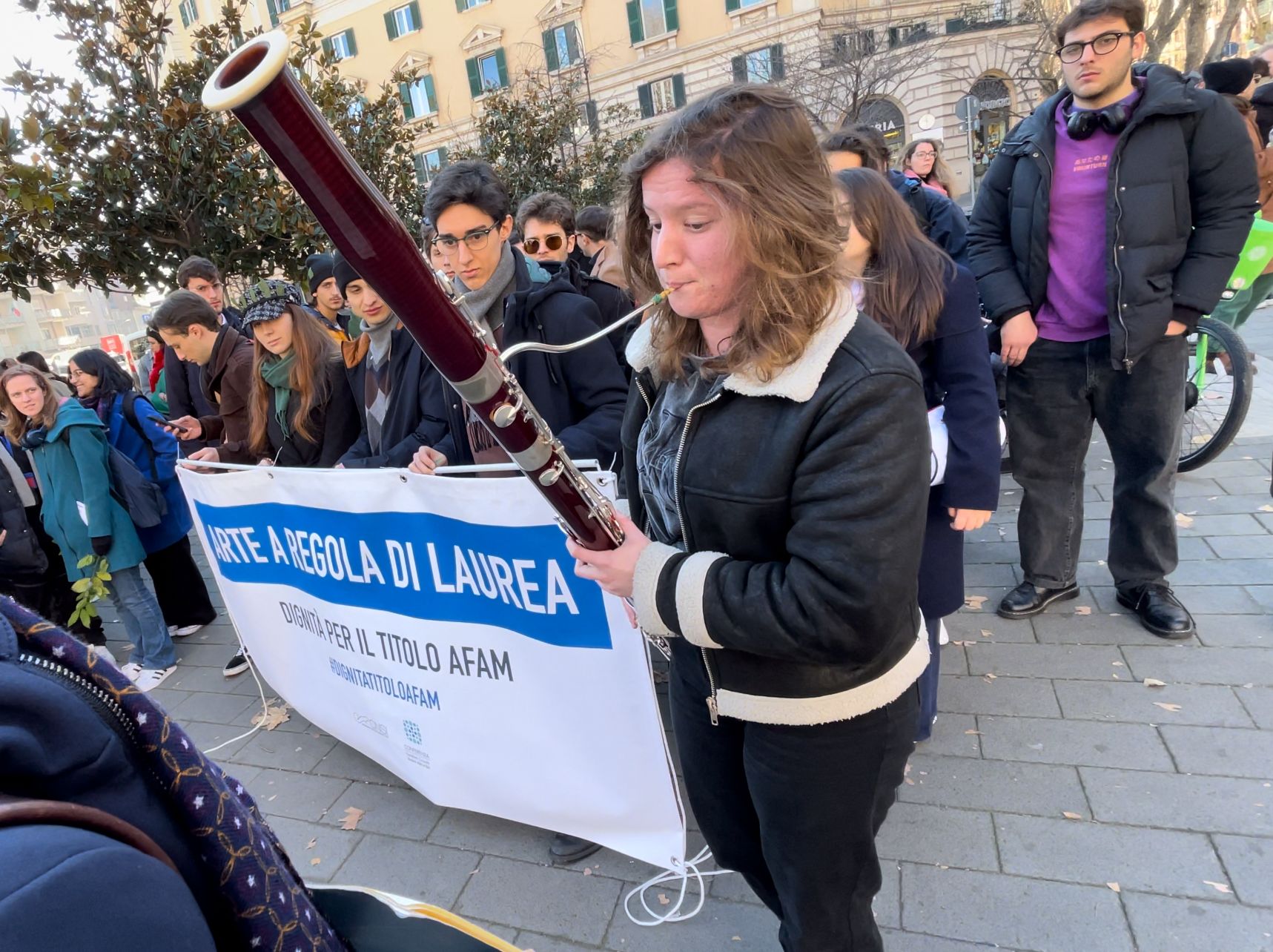 Manifestazione studenti AFAM, Roma, 19 dicembre 2023, ph. Claudio Tanda 