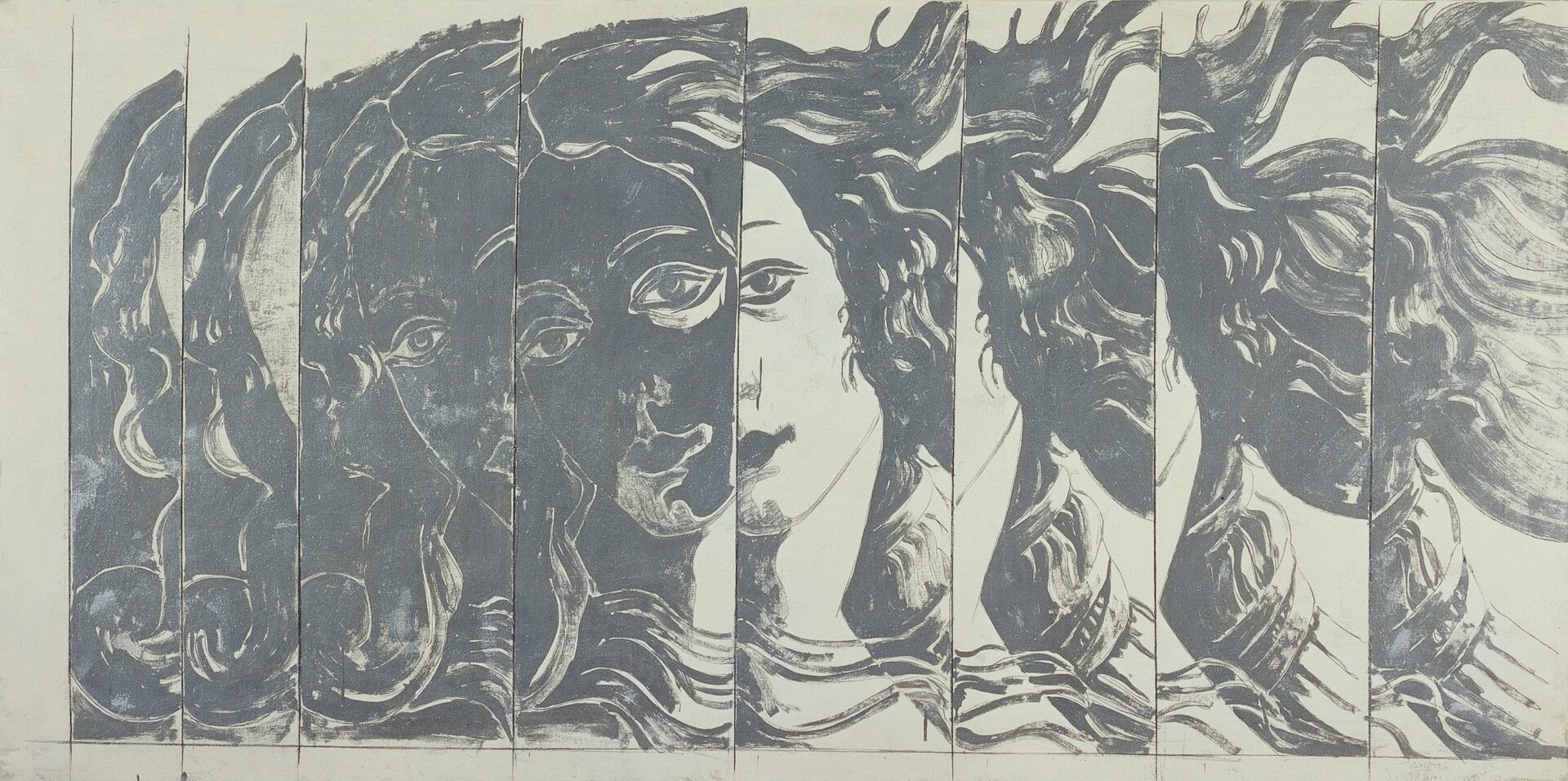 Giosetta Fioroni, particolare de La nascita di Venere, 1965, olio su tela, cm 100 x 200. Collezione Intesa Sanpaolo. © Archivio Patrimonio Artistico Intesa Sanpaolo / foto Paolo Vandrasch, Milano