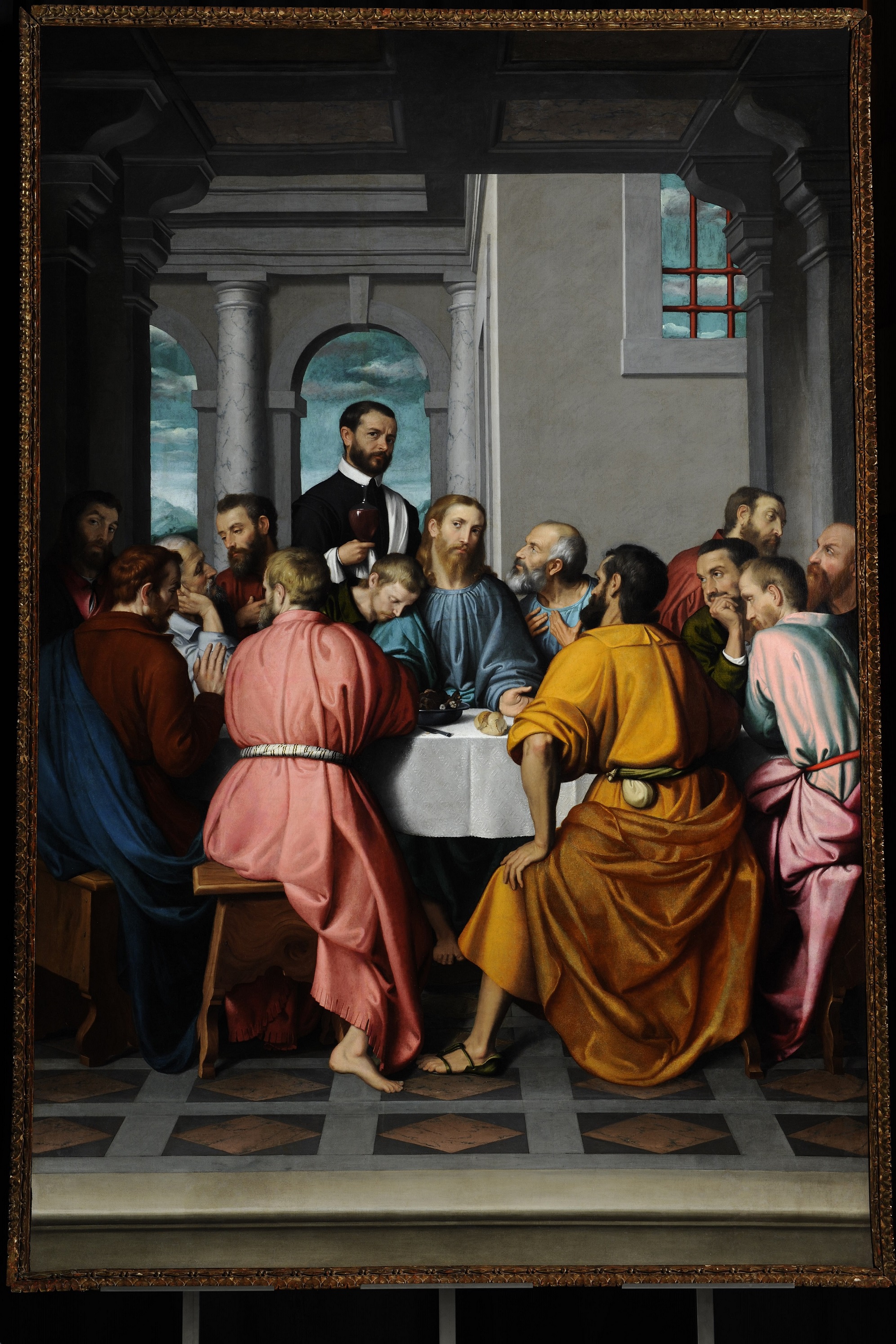 Giovan Battista Moroni Ultima cena 1566-1569 Olio su tela, 295 x 195 cm Romano di Lombardia, chiesa di Santa Maria Assunta e San Giacomo Maggiore Apostolo