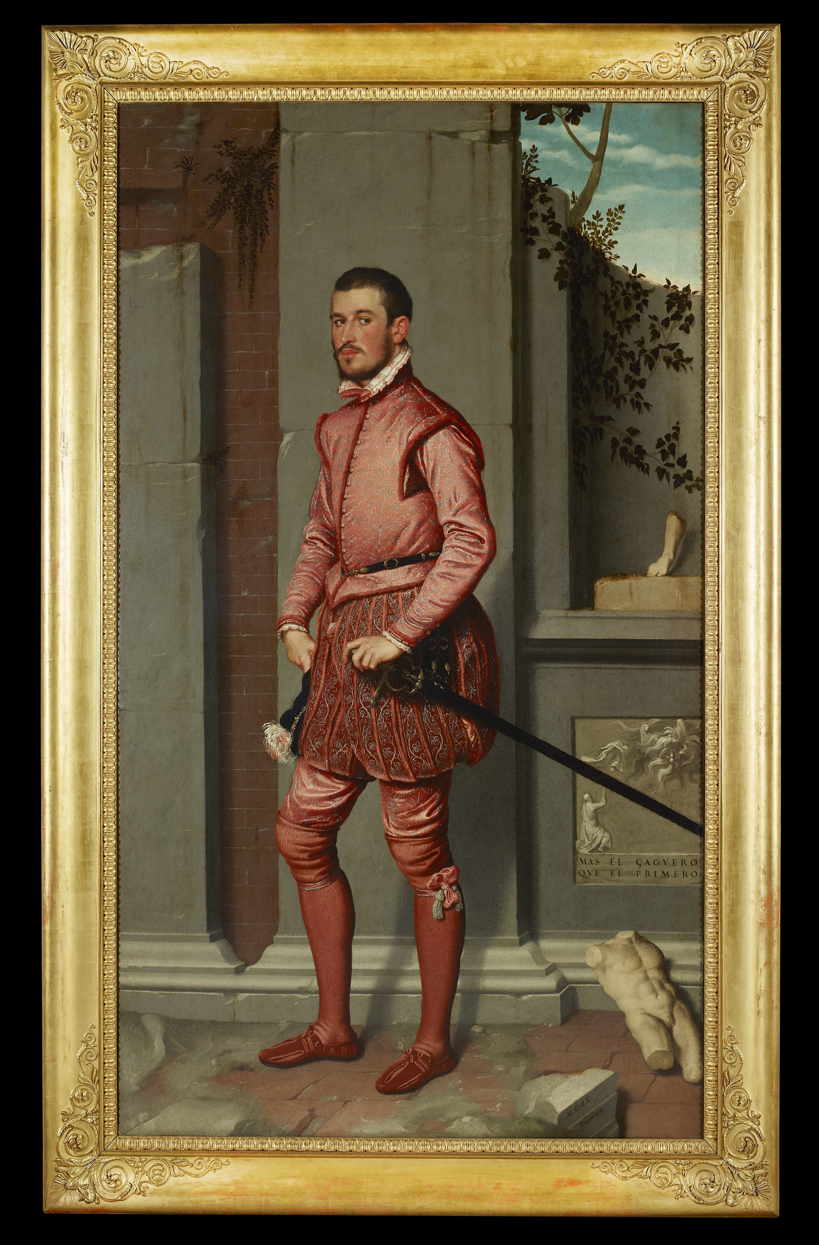 Giovan Battista Moroni Ritratto di Gian Gerolamo Grumelli (Il cavaliere in rosa) 1560 Olio su tela, 216 x 123 cm, Collezione Lucretia Moroni in concessione al FAI – Fondo per l’Ambiente Italiano