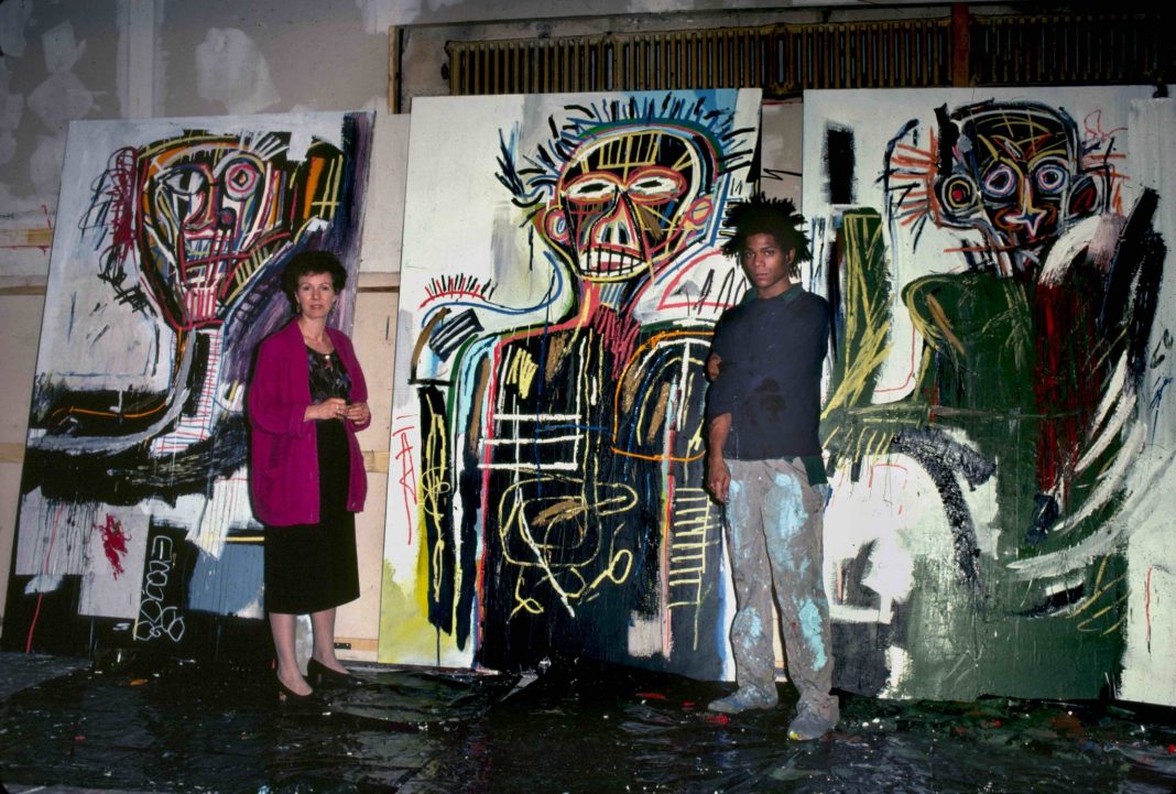 Annina e Jean-Michel Basquiat nel basement, 1982.