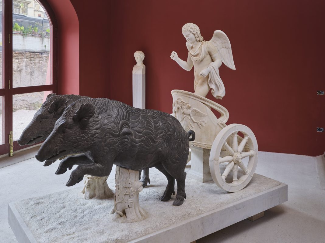 Villa Albani, Antiquarium Sculture del Museo Torlonia, Eros trainato da cinghiali, Copyright Fondazione Torlonia, ph. Agostino Osio