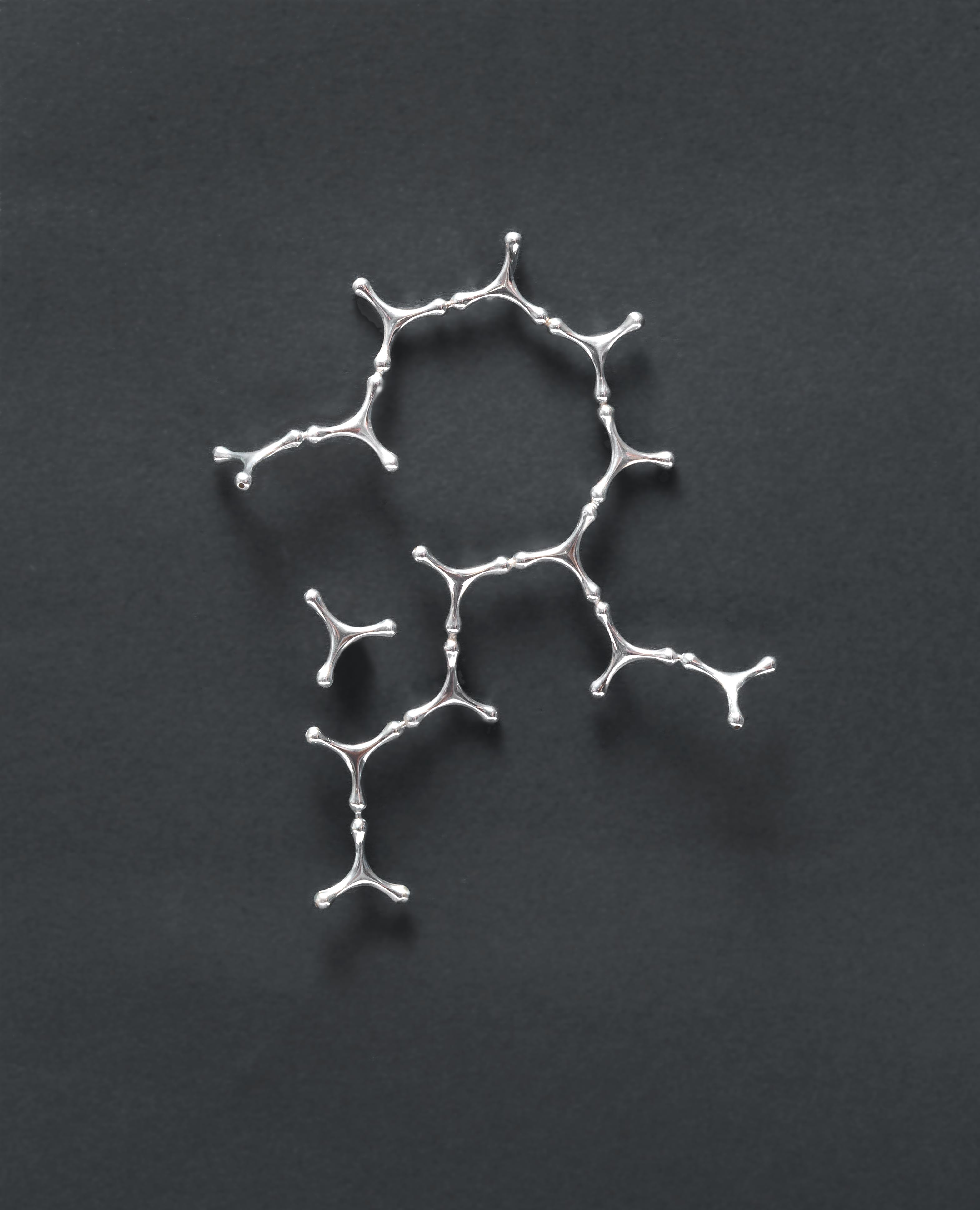 Loris Cecchini, Waterbones (sequence 13), 2024, orecchini, argento