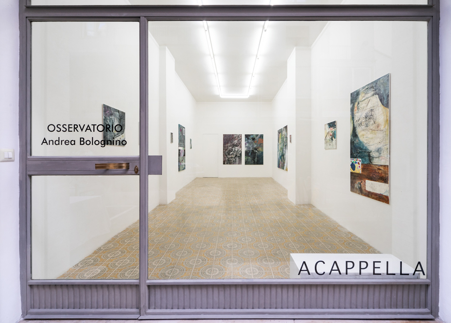 Andrea Bolognino, Osservatorio, veduta della mostra, Galleria Acappella, Napoli, 2024