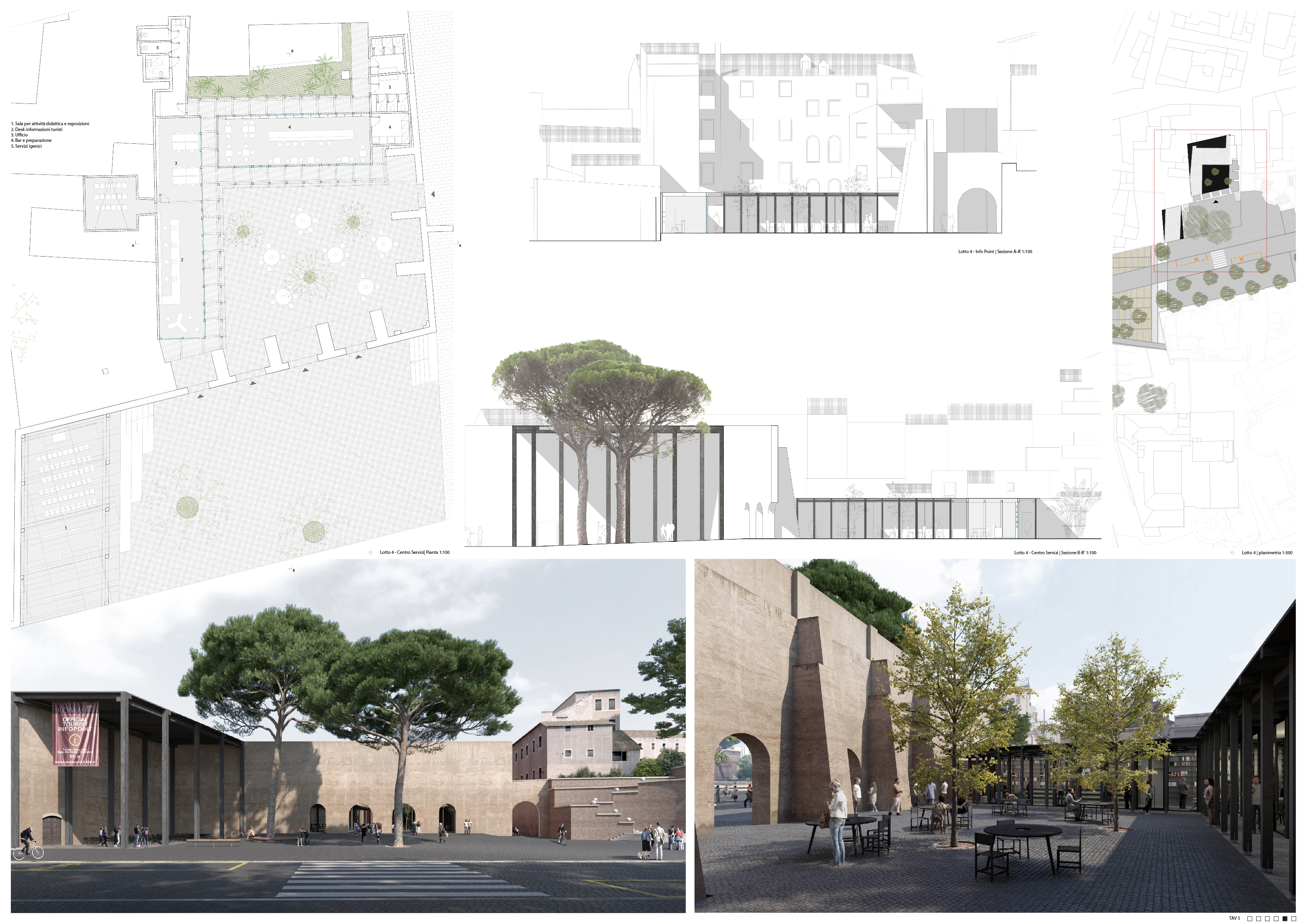 Studio Labics, tavole del progetto per la Nuova Passeggiata Archeologica, Roma, 2024