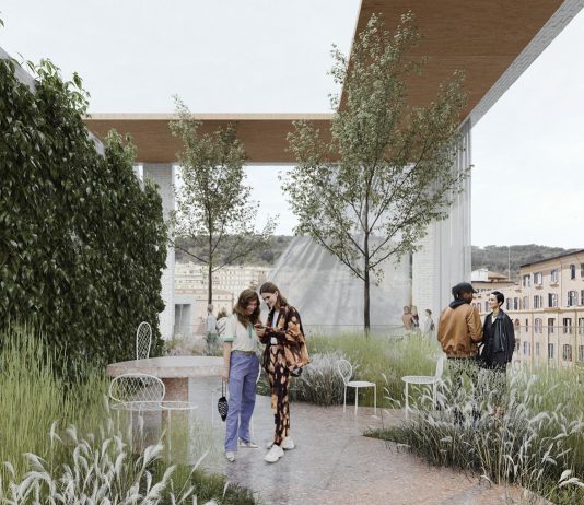 L’ampliamento del MAXXI sarà “green” e accessibile: la fine dei lavori è prevista per il 2027 Grande MAXXI, Render del tetto giardino del MAXXI Hub, dettaglio, © LAN Architecture, 2024