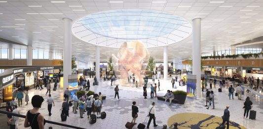 18 artisti internazionali per l’aeroporto John F. Kennedy di New York Terminal 6, Aeroporto JFK New York, rendering