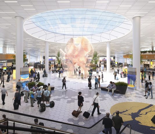 18 artisti internazionali per l’aeroporto John F. Kennedy di New York Terminal 6, Aeroporto JFK New York, rendering