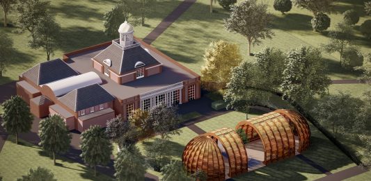 Serpentine Pavilion 2025: a Londra il tempo sospeso di Marina Tabassum Aerial View, Serpentine Pavilion 2025