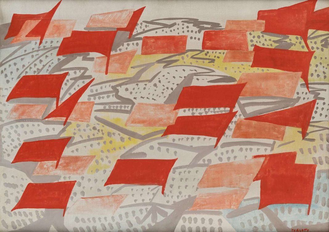 Giulio Turcaro Comizio 1948 Olio su tela cm 50x70 copia 2