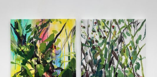 Mutaz Elemam, nel mondo interiore della pittura: la mostra alla Shazar Gallery di Napoli Mutaz Elemam, Contemporary Forest, acrilici su tela, dimensioni varie, veduta della mostra, Shazar Gallery, Napoli, 2025, courtesy l'artista e Shazar Gallery. photo Danilo Donzelli