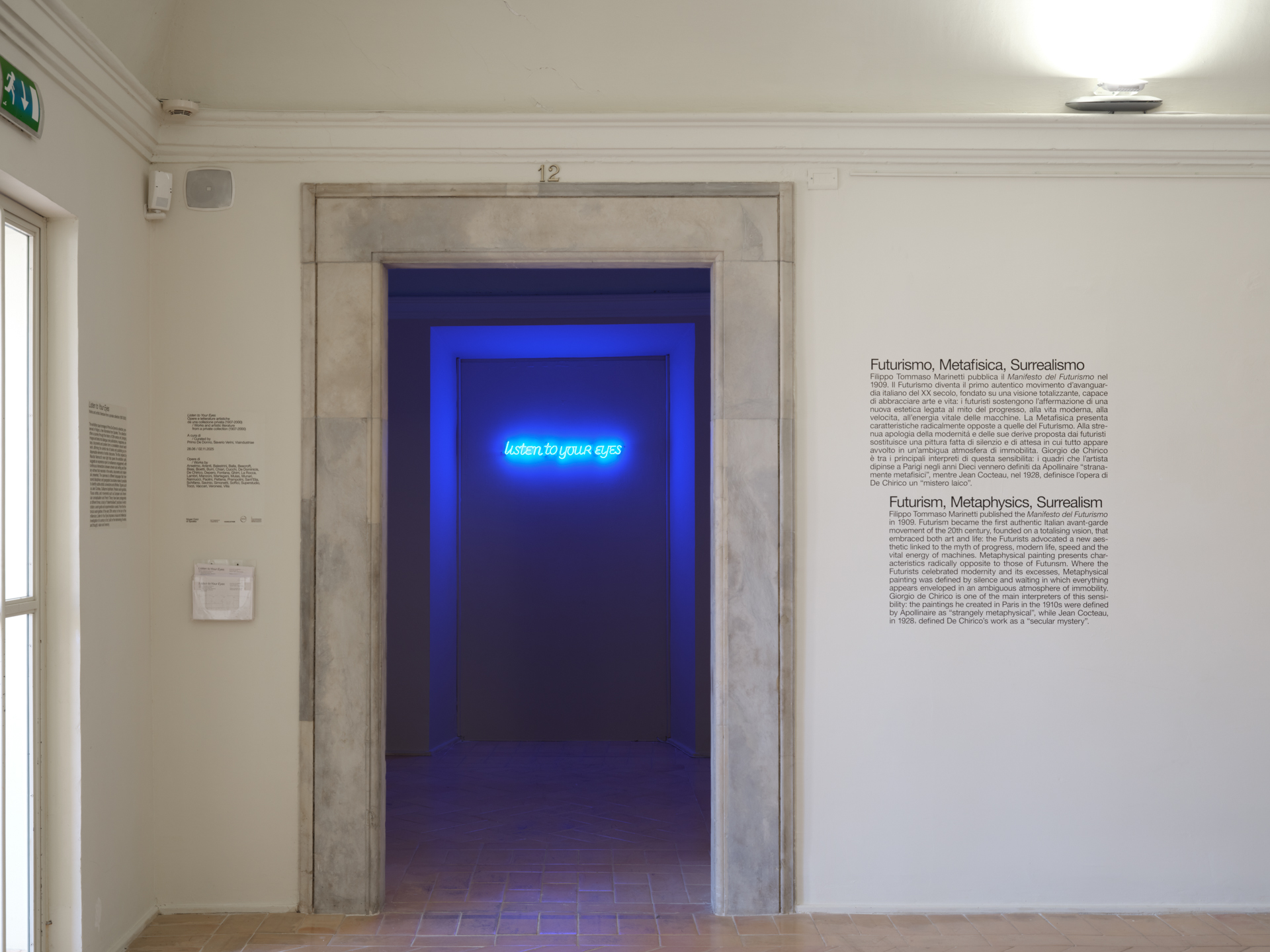 Listen to your eyes. Opere e letterature artistiche da una collezione privata, veduta della mostra, Palazzo Collicola, Spoleto, 2025