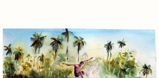 Surf e acquerelli, per ritornare alla natura: opere di Federico Capraro a Palermo