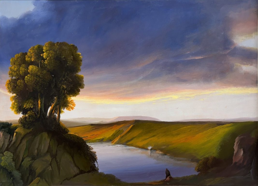 Ubaldo Bartolini, Tramonto dopo il temporale, 2025, olio su tavola, 50 x 70 cm